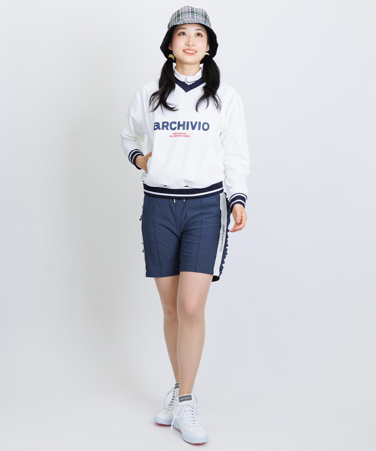 綿ベロアラインUVハーフパンツ|アルチビオ - ゴルフウェアや婦人服通販