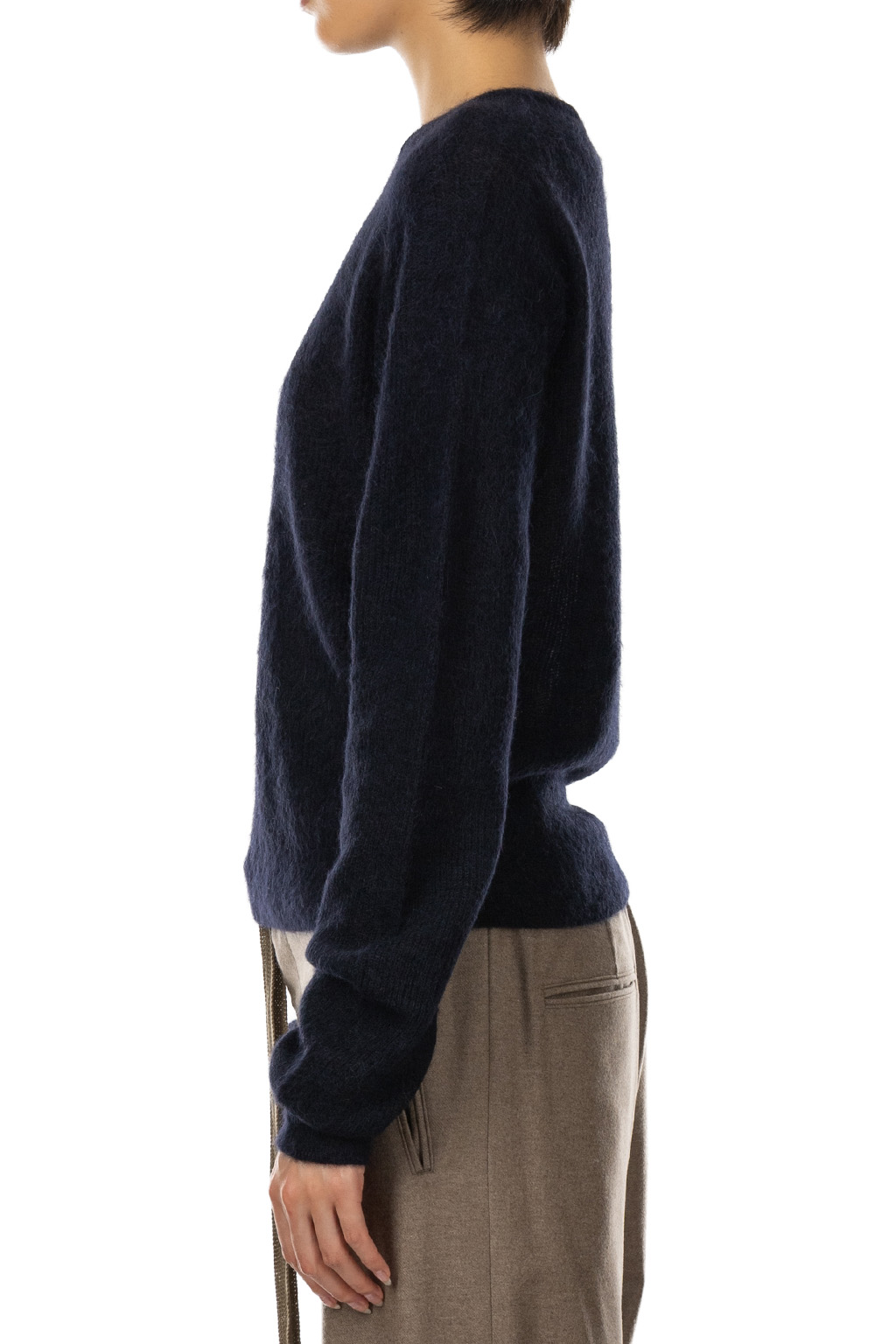 AURALEE | Baby Suri Alpaca Sheer Knit P/O - Navy | Women | Blue