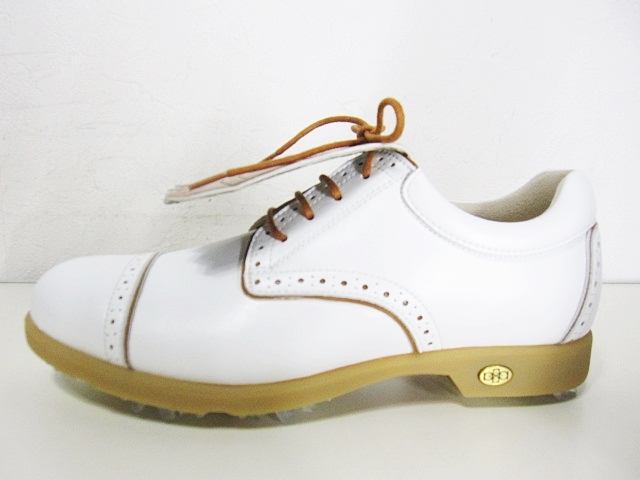 aJADE アジェイド AMANDA アマンダ ゴルフシューズ ホワイト/キャメル