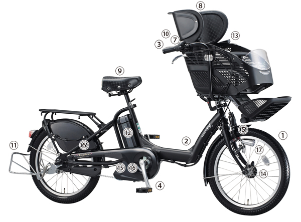 2851ブリヂストン8.9アンペア 20インチ子供乗せ電動アシスト自転車