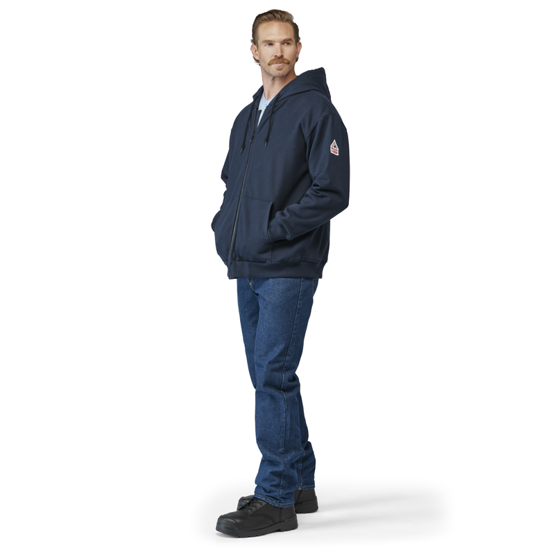 Men's Thermal Lined Zip-Front Hooded Sweatshirt | Bulwark® FR