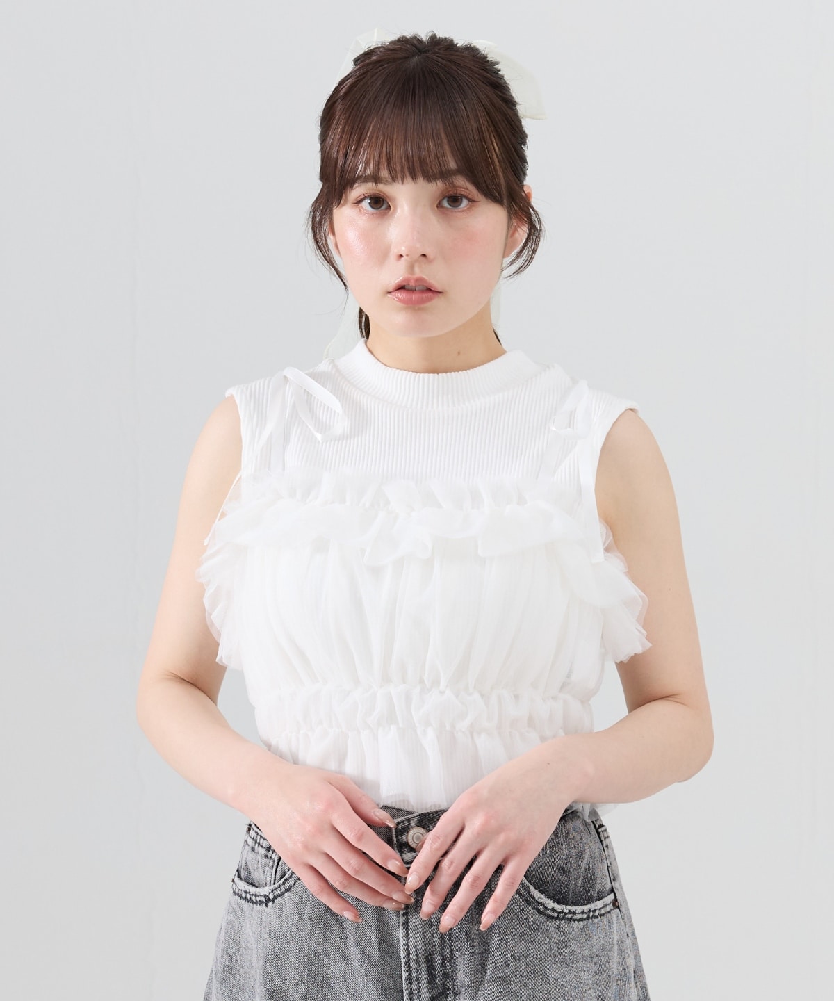 チュールビスチェxノースリカットソー