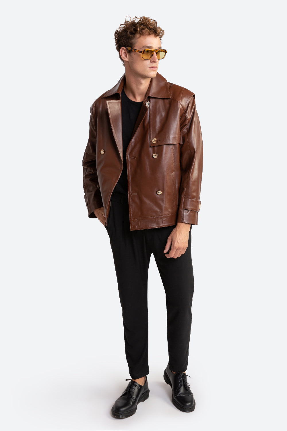 Fausto Leather Trench Jacket – Gaucho - Buenos Aires