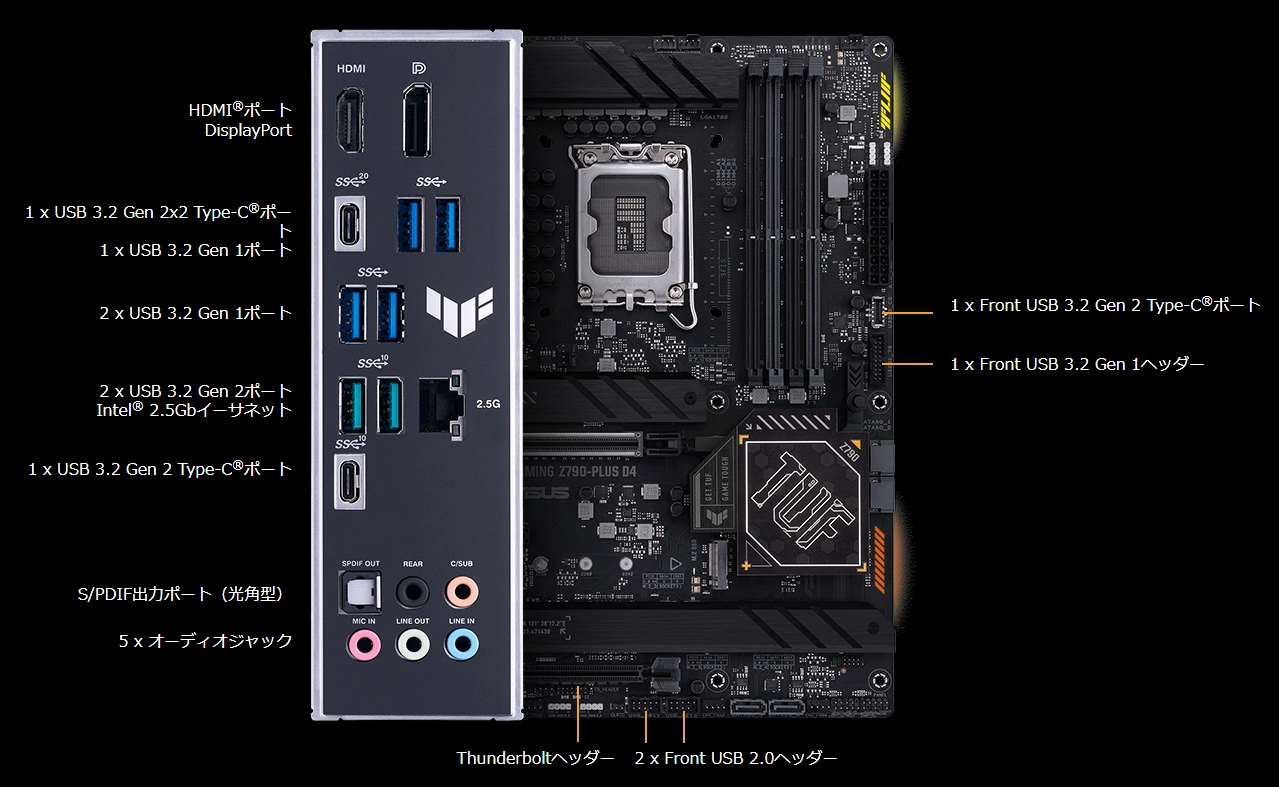 ASUS TUF GAMING Z790-PLUS D4 (Z790 1700 ATX) ｜ パソコン通販の