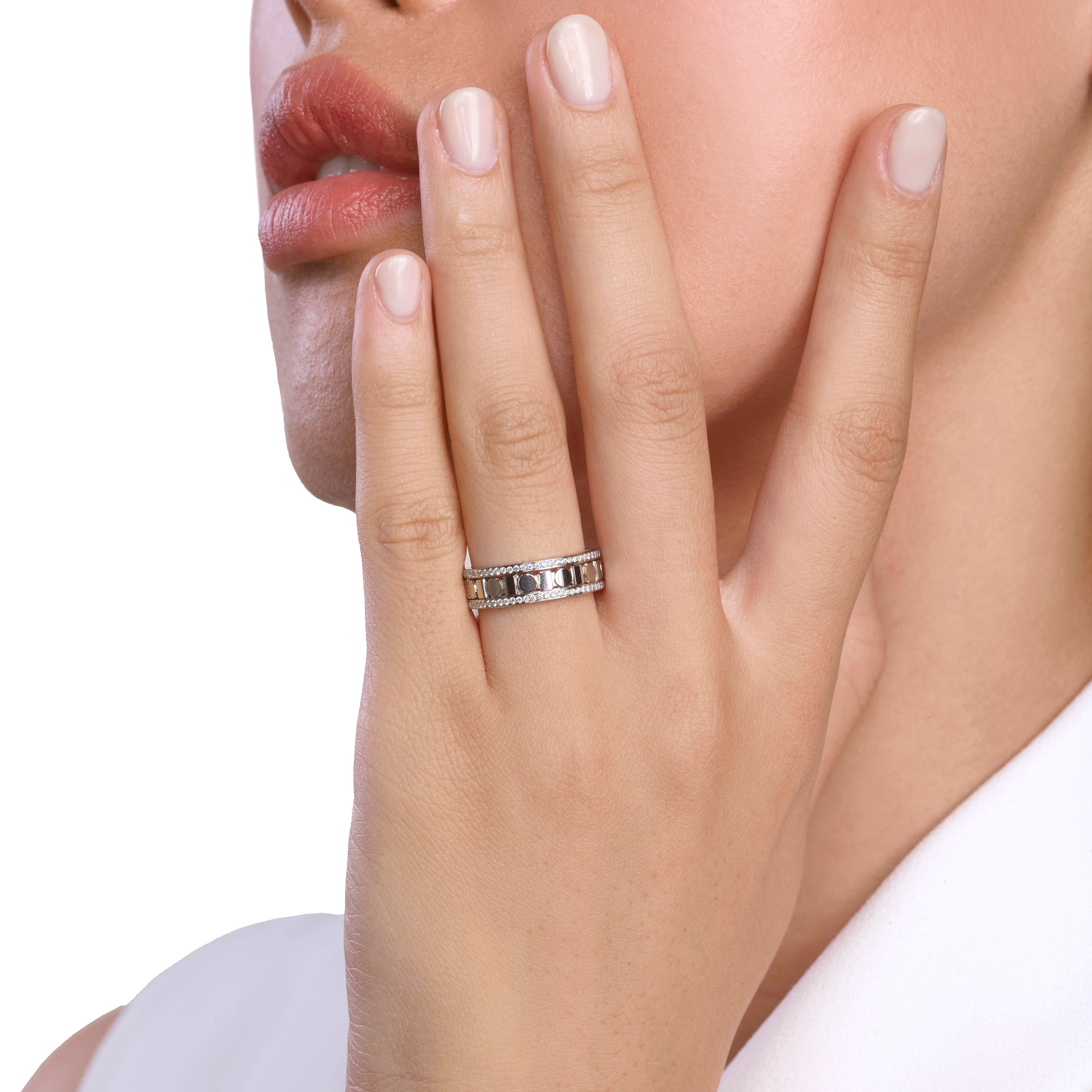 ホワイトゴールド、ダイヤモンド、リング、5,7 mm. - Damiani BELLE