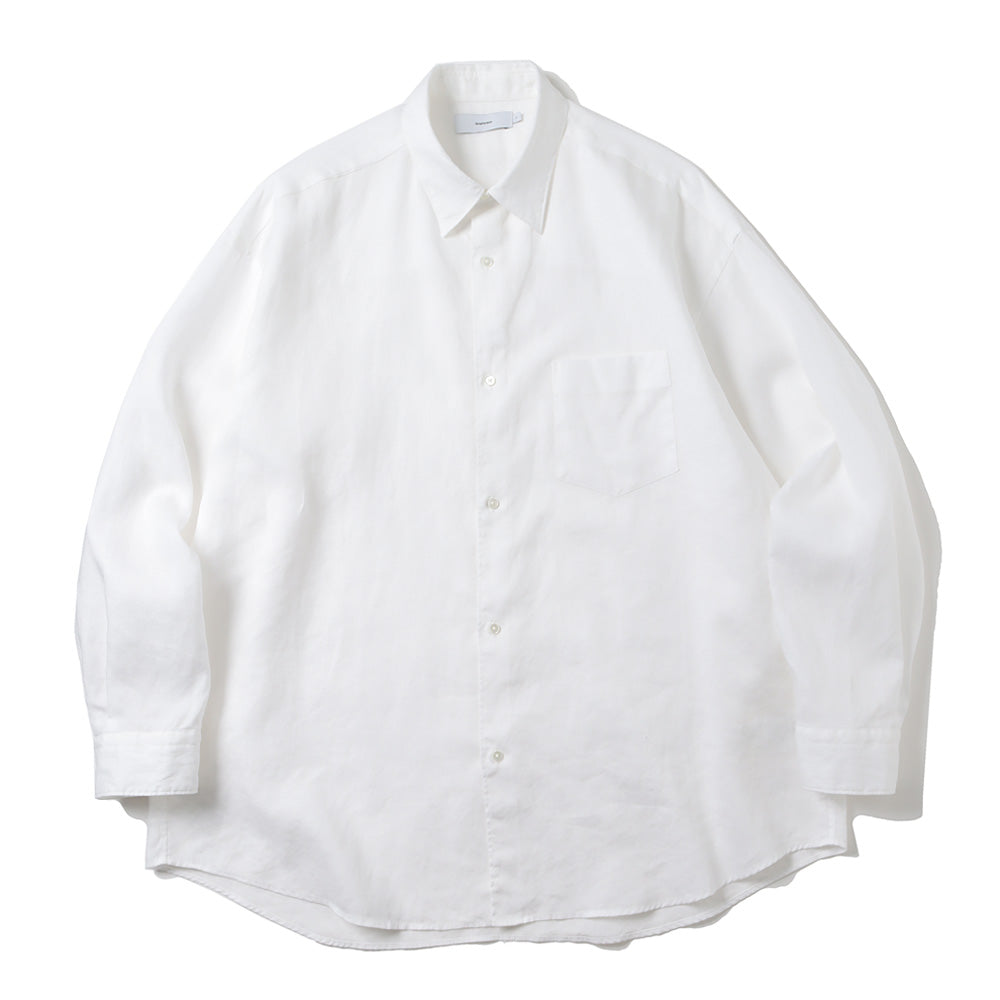 Graphpaper) Linen L/S Oversized Regular Collar Shirt (GM242-50030B