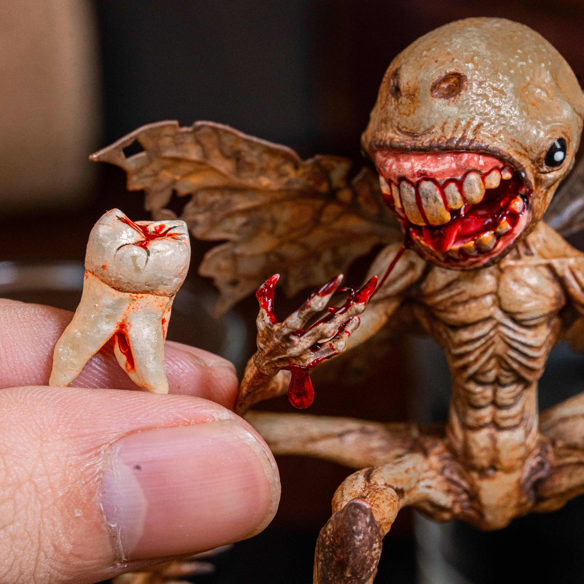 3D Printed Tooth Fairy Hellboy inspired Statue Creepy Wisdom Tooth