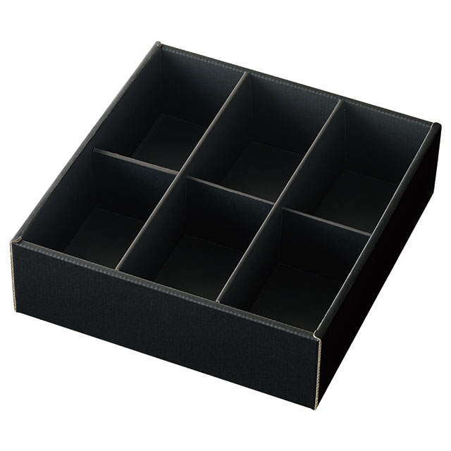 仕切り調節可ギフトボックス無地ブラックスリーブ-6｜ギフト