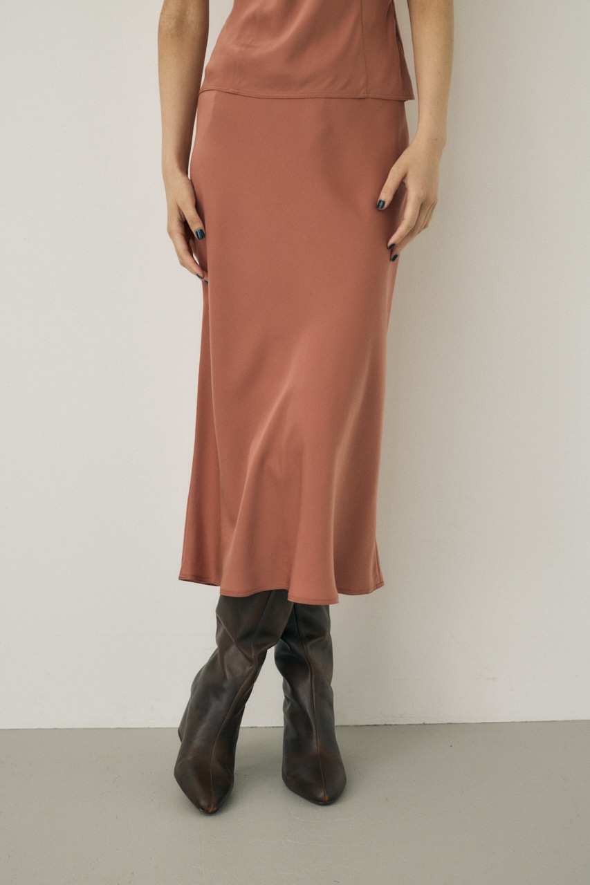 M_ | サテンミディスカート リサイクルポリエステル×レーヨン素材