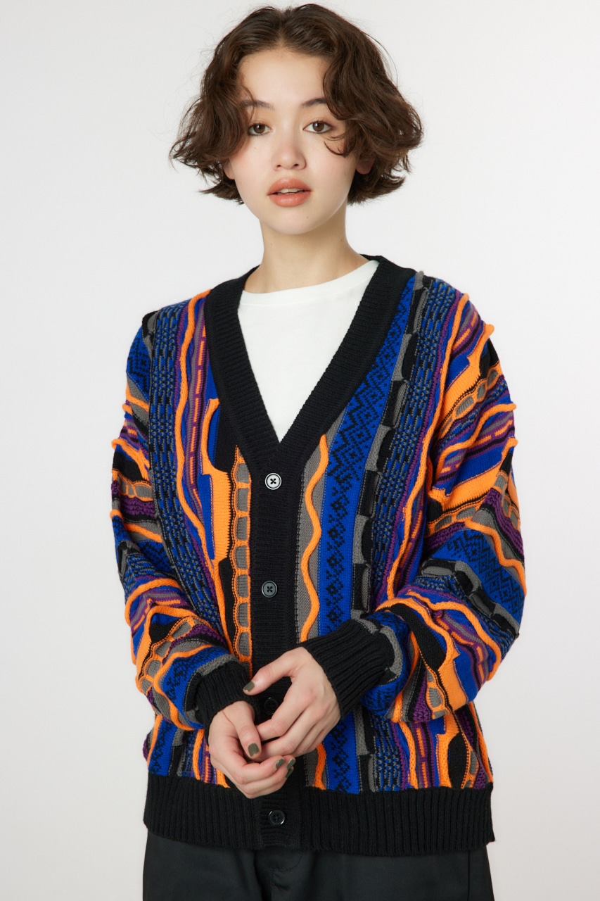 RODEO CROWNS WIDE BOWL | 3Dマルチカラーニットカーディガン