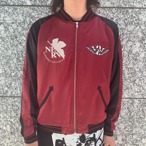 EVAxLOW BLOW KNUCKLE】ウィング2号機 総刺繍スカジャン/ワイン