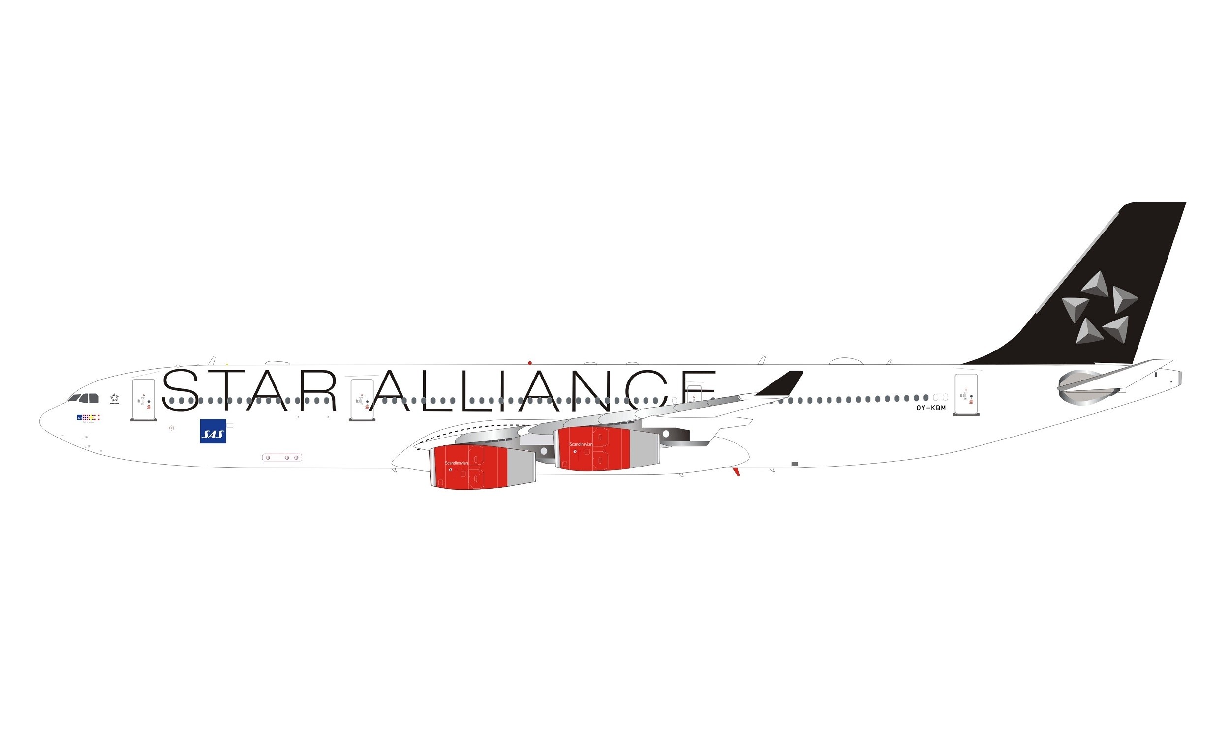 SAS Scandinavian Star Alliance Airbus A340-313 OY-KBM with stand