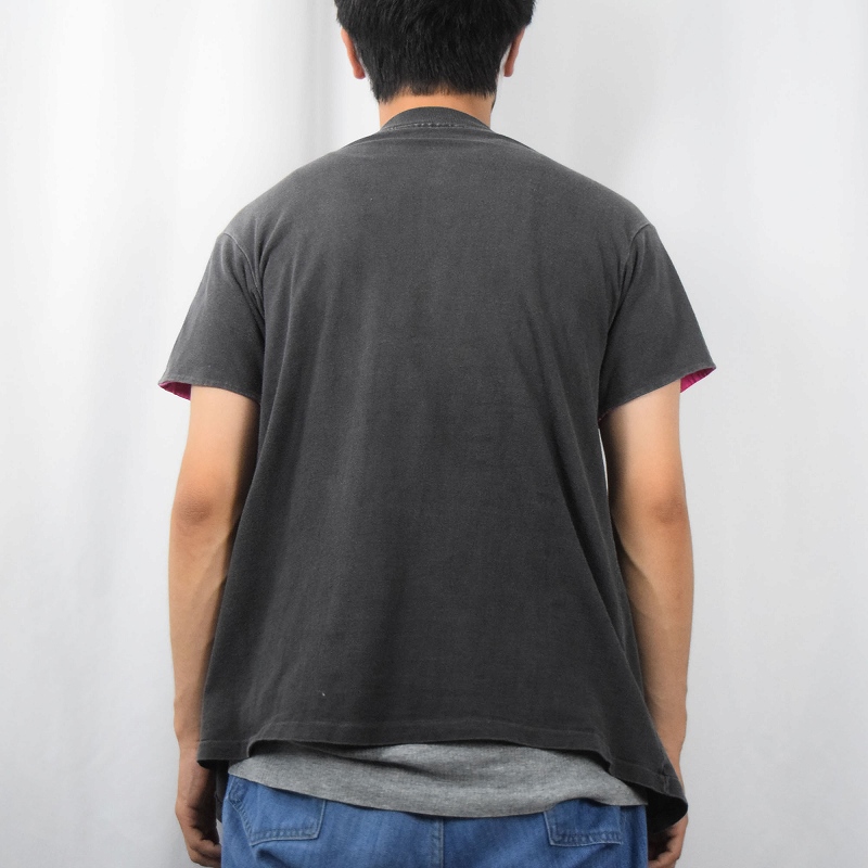 90s 90年代 無地 墨黒 ブラック ピンク 半袖 | ビンテージ古着屋Feeet