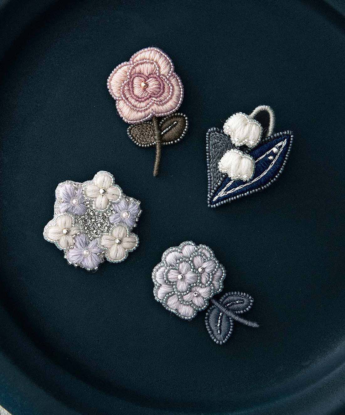 きらりふわりやさしく咲いた お花の刺しゅうブローチの会｜Couturier