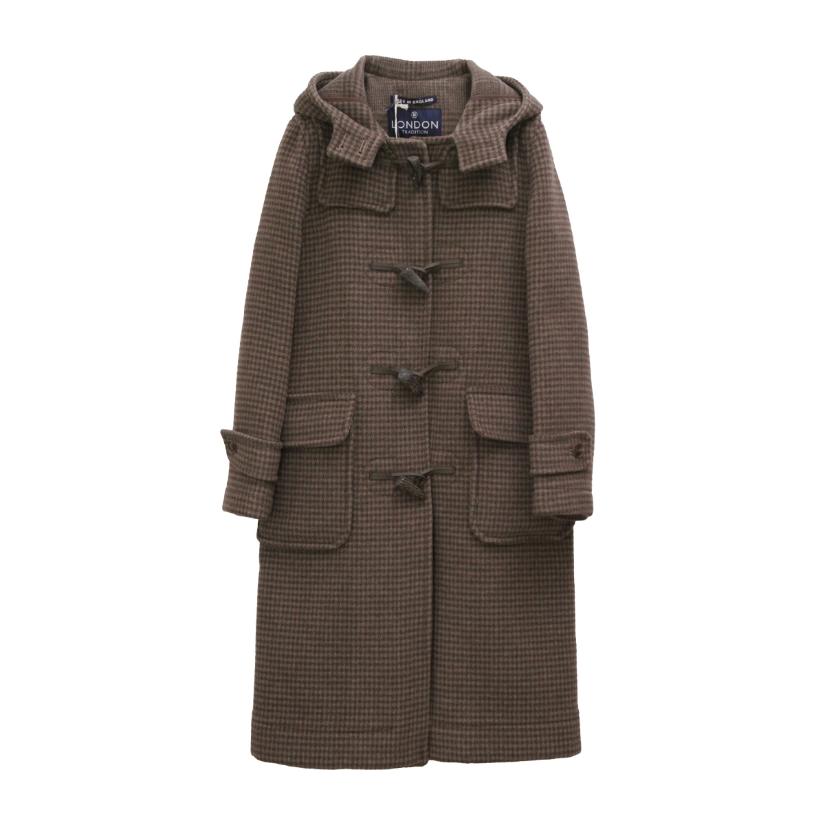 英国製ロングダッフルコート A38 Mid Grey グレー×チェック【LONDON