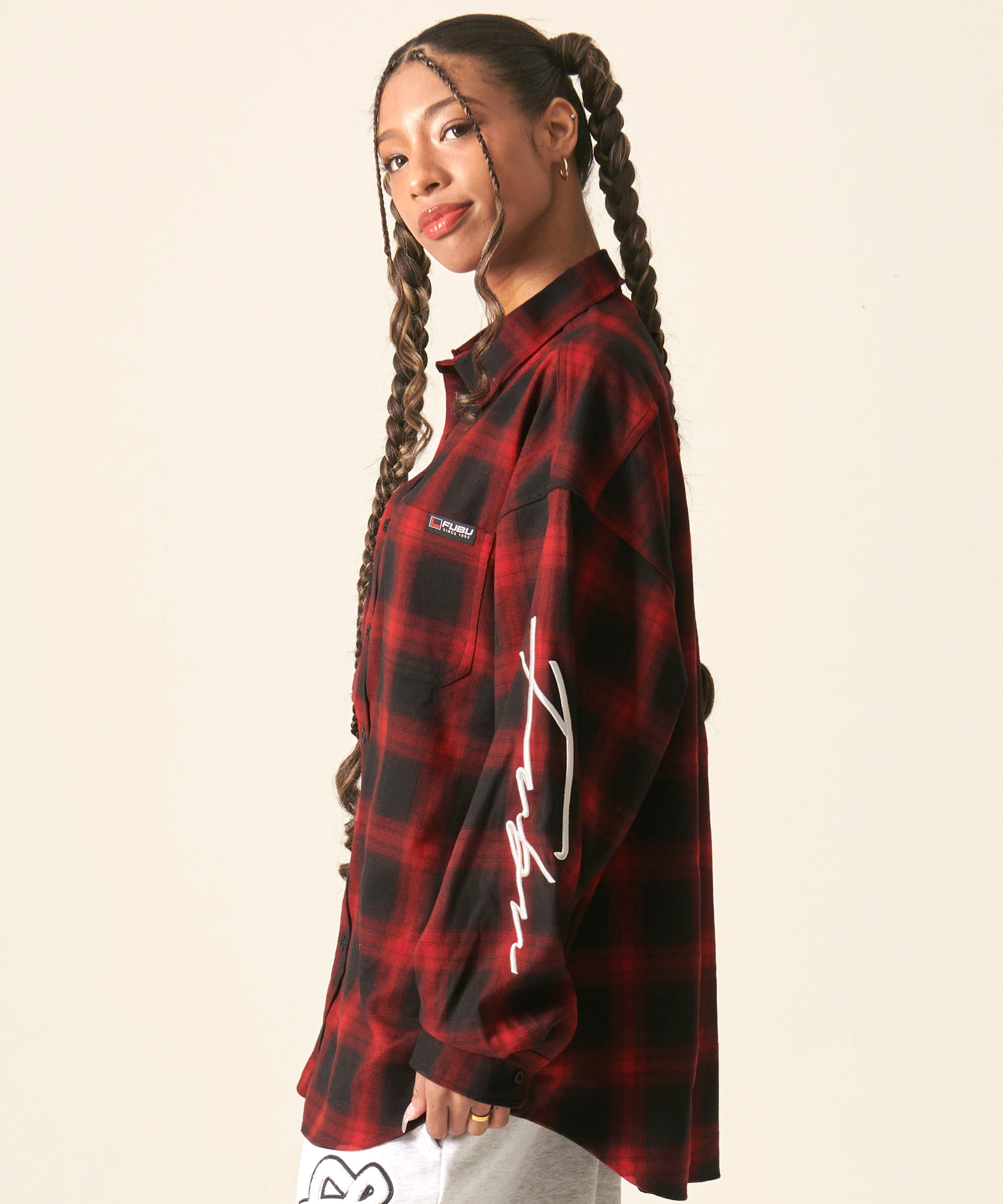 FUBU フブ トップス 長袖チェックシャツ 。FUBUはアメリカの代表的な