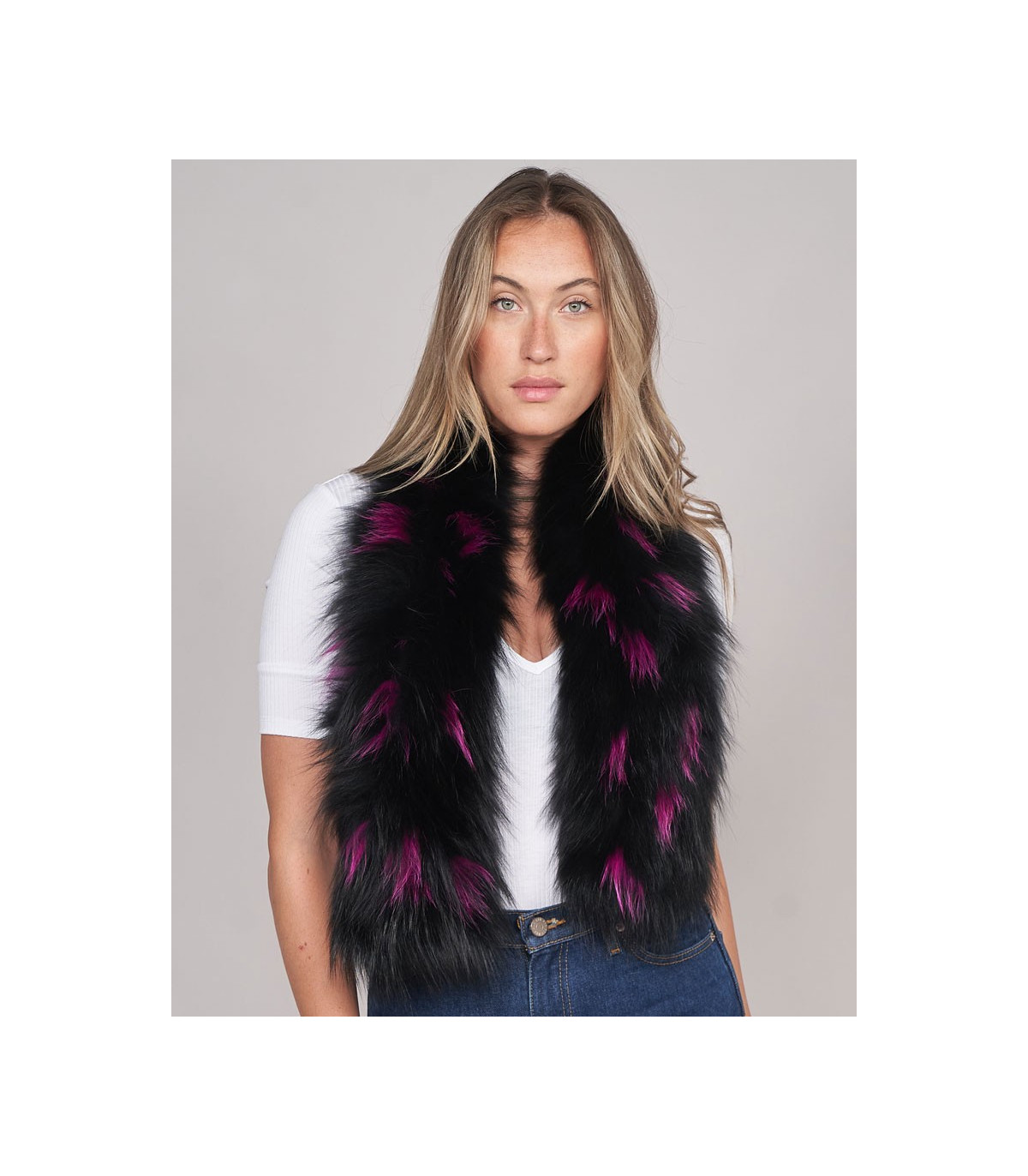 Reese Knit Fox Fur Scarf: Furhatworld.com