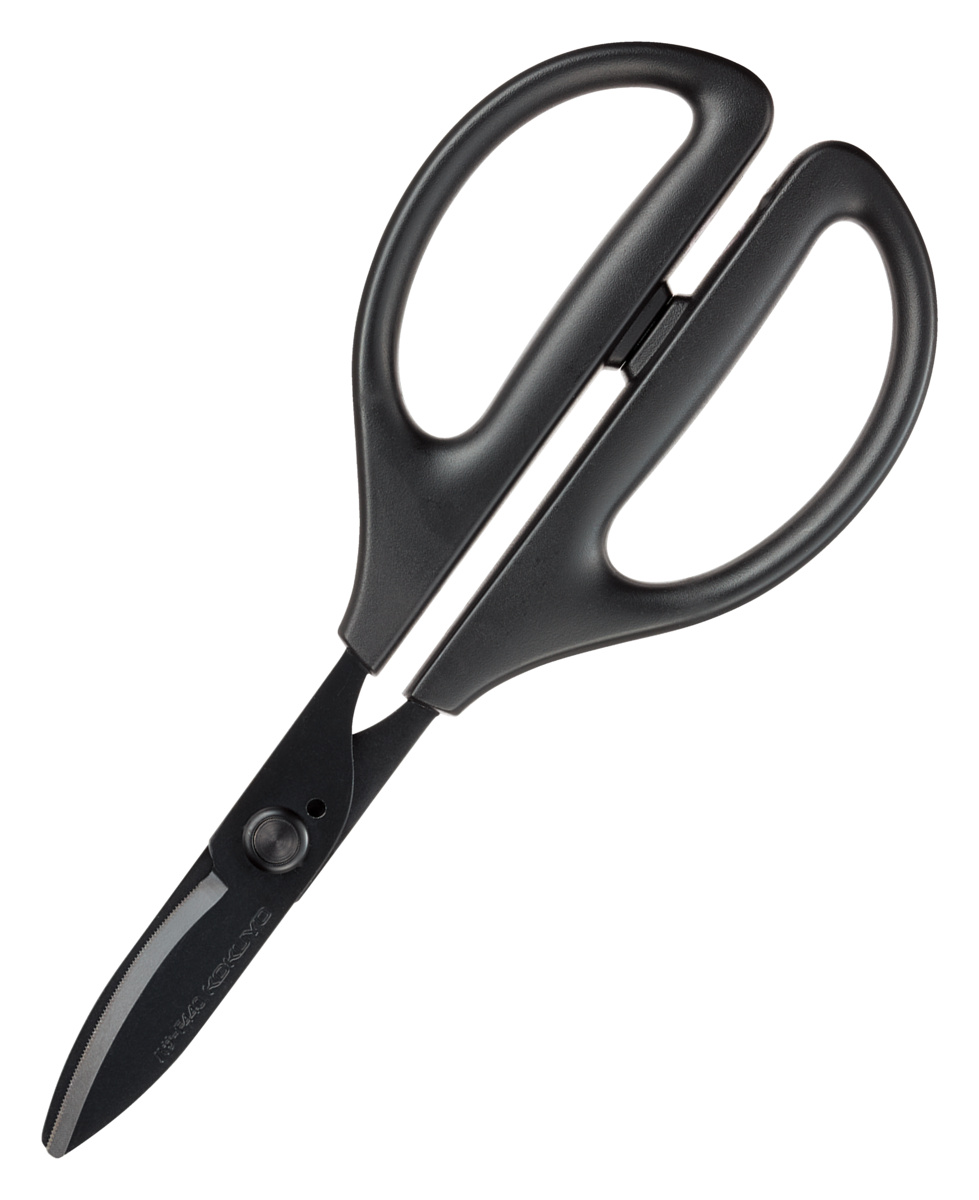 サクサ 万能・水洗い対応洗えるハサミ フッ素 刃渡り寸法45mm ブラック