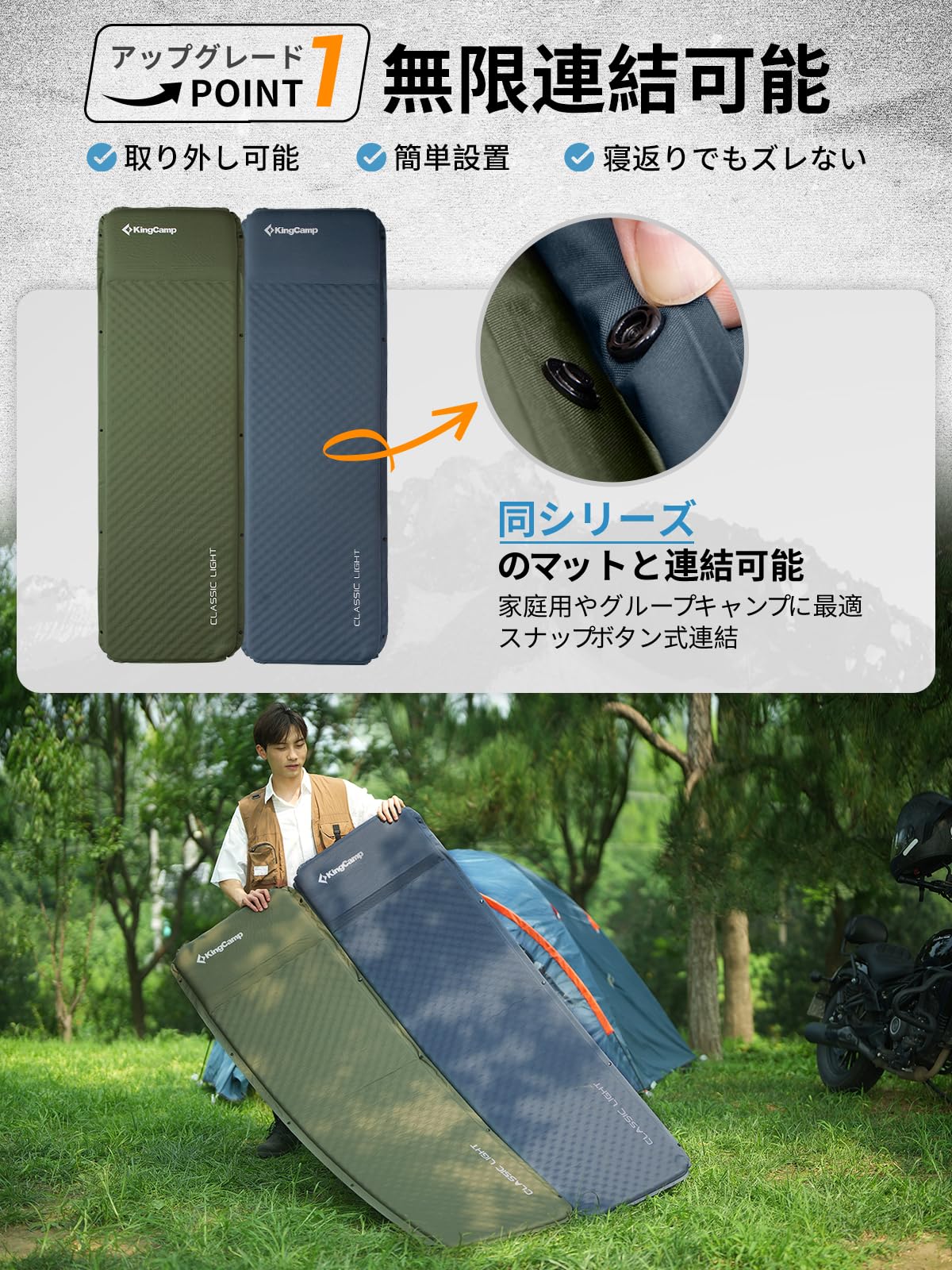 KingCamp シングル自動膨張式スリーピングマット – kingcampoutdoor.co.jp
