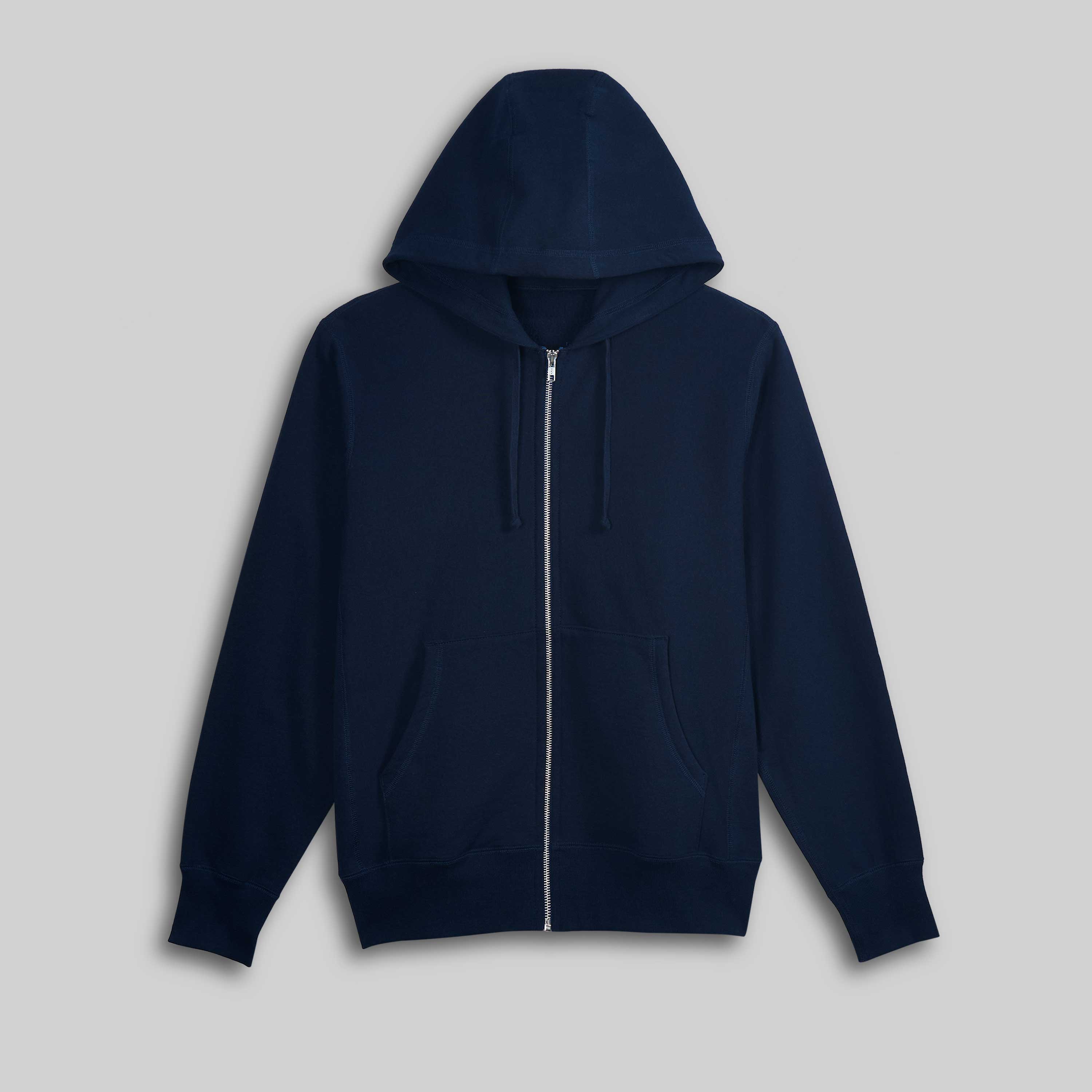 Blank Full Zip Up Hoodie - Navy 400 GSM – House Of Blanks