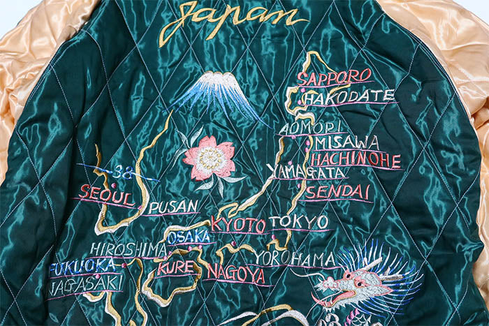 テーラー東洋 スカジャン BLACK EAGLE×JAPAN MAP 別珍 TAILOR TOYO 鷲