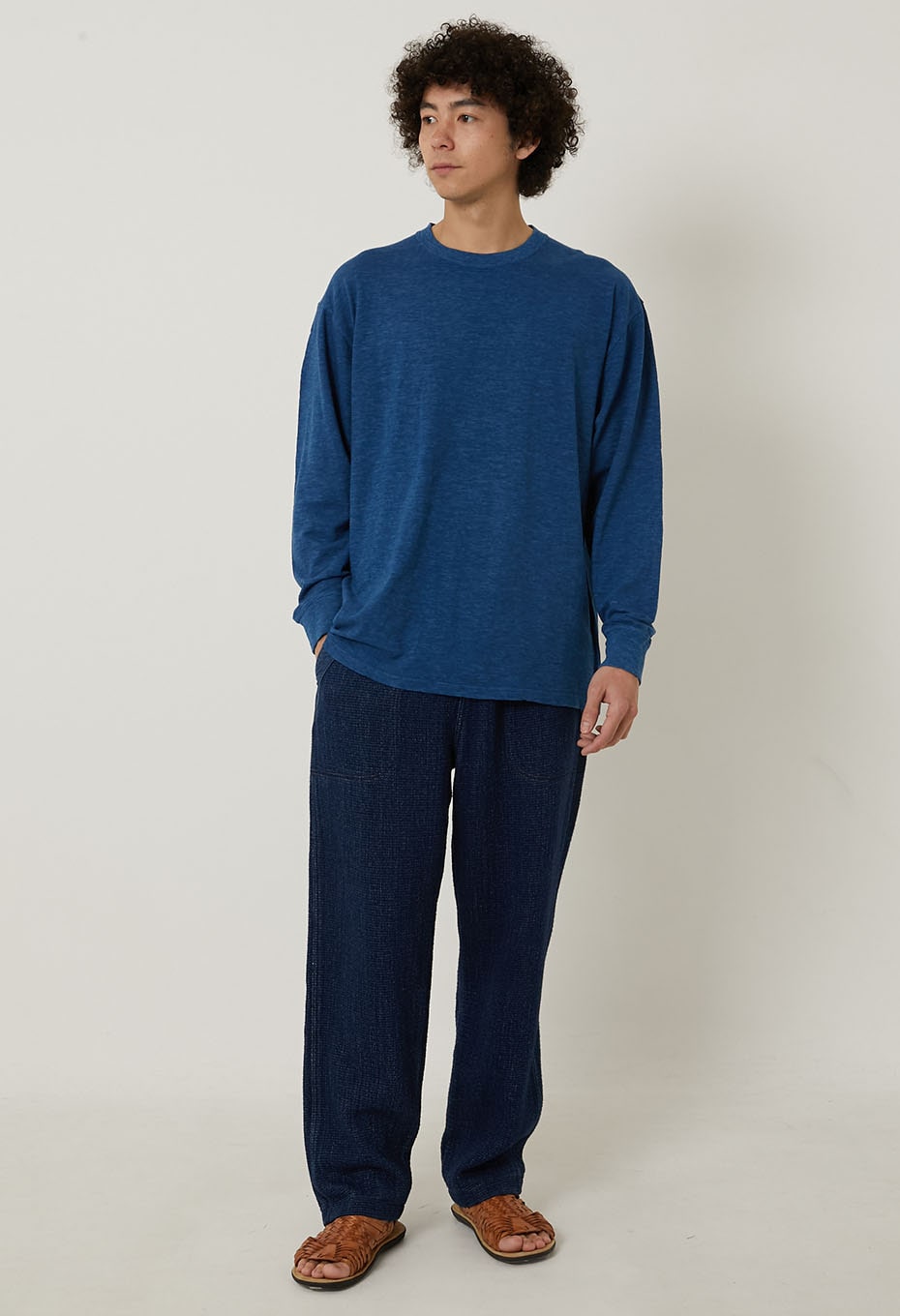 インディゴスラブテンジク ロングスリーブTシャツ | BLUE BLUE