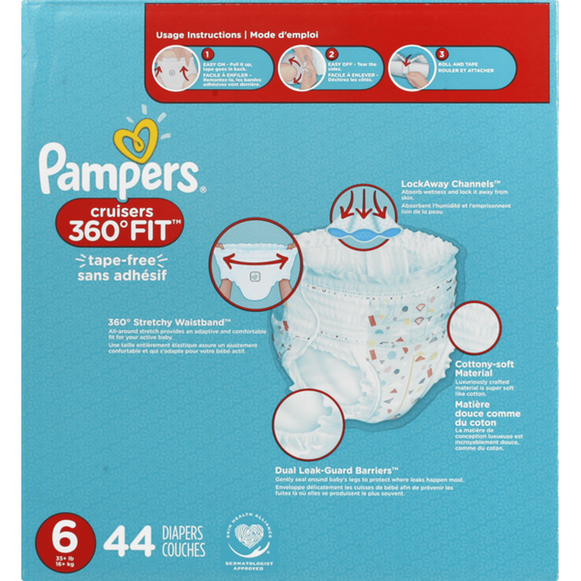 Pampers Diapers Size 6 Cruisers 360˚ Fit Diapers Size 6 (44 each
