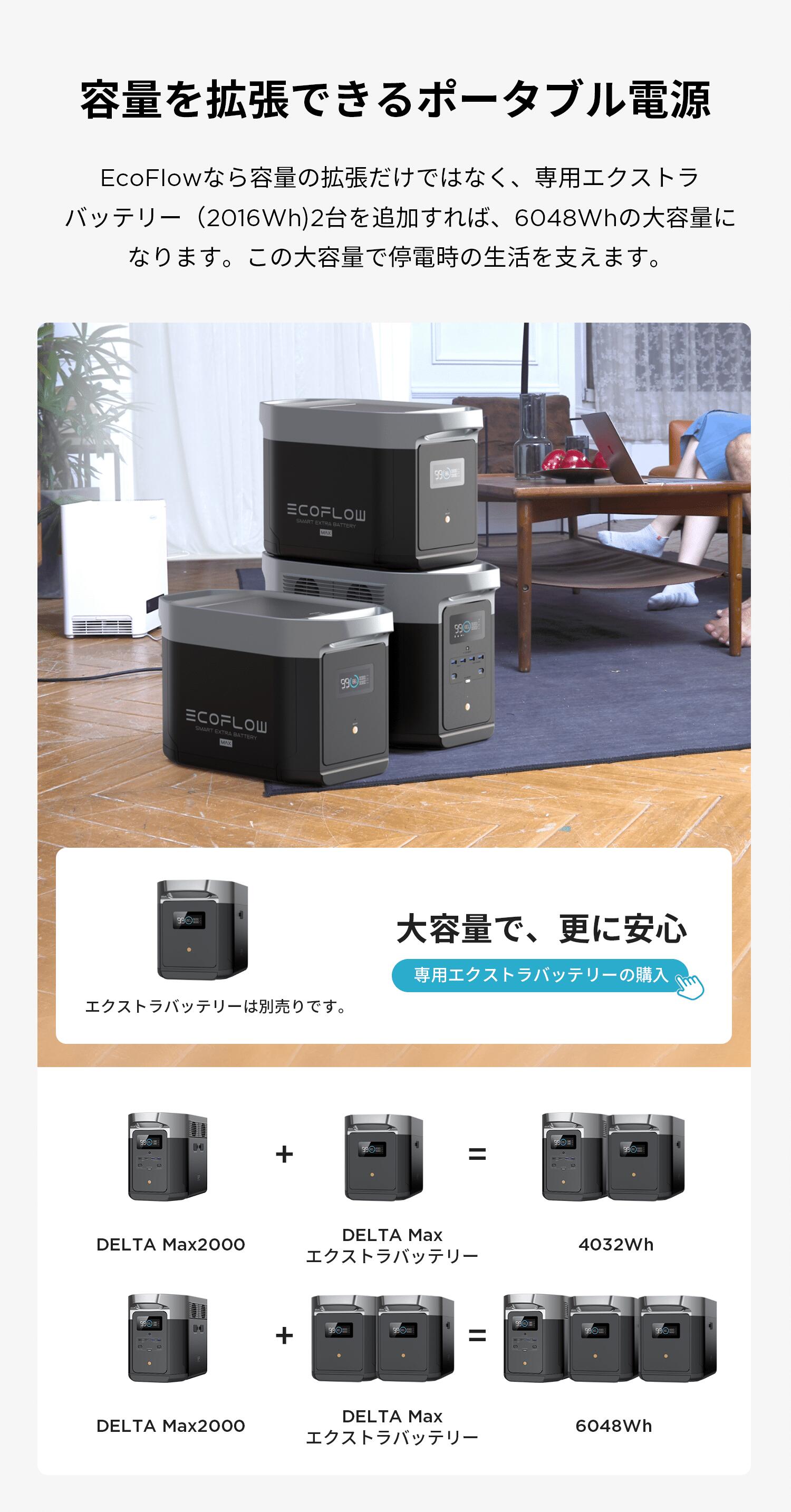 EcoFlow DELTA Max 2000 ポータブル電源 2016Wh/560,000mAh / IDA Online