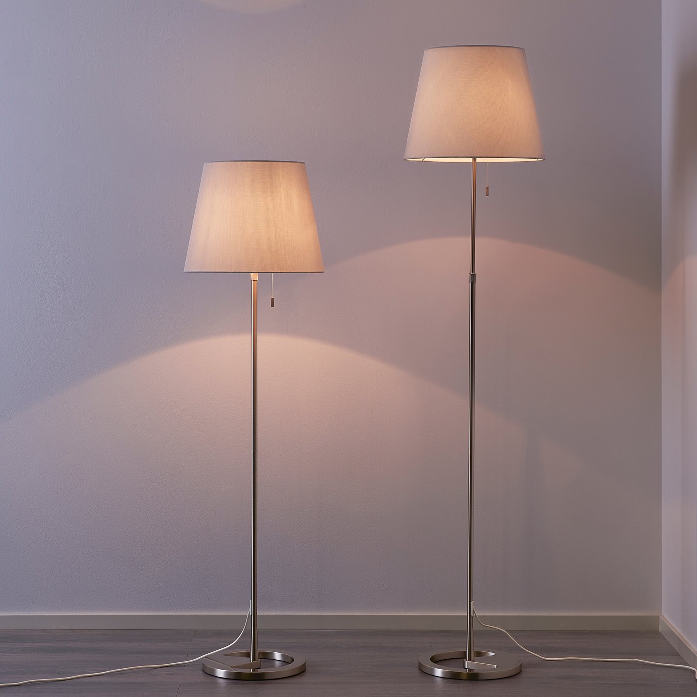 NYFORS ニーフォルス フロアランプ, ニッケルメッキ ホワイト - IKEA