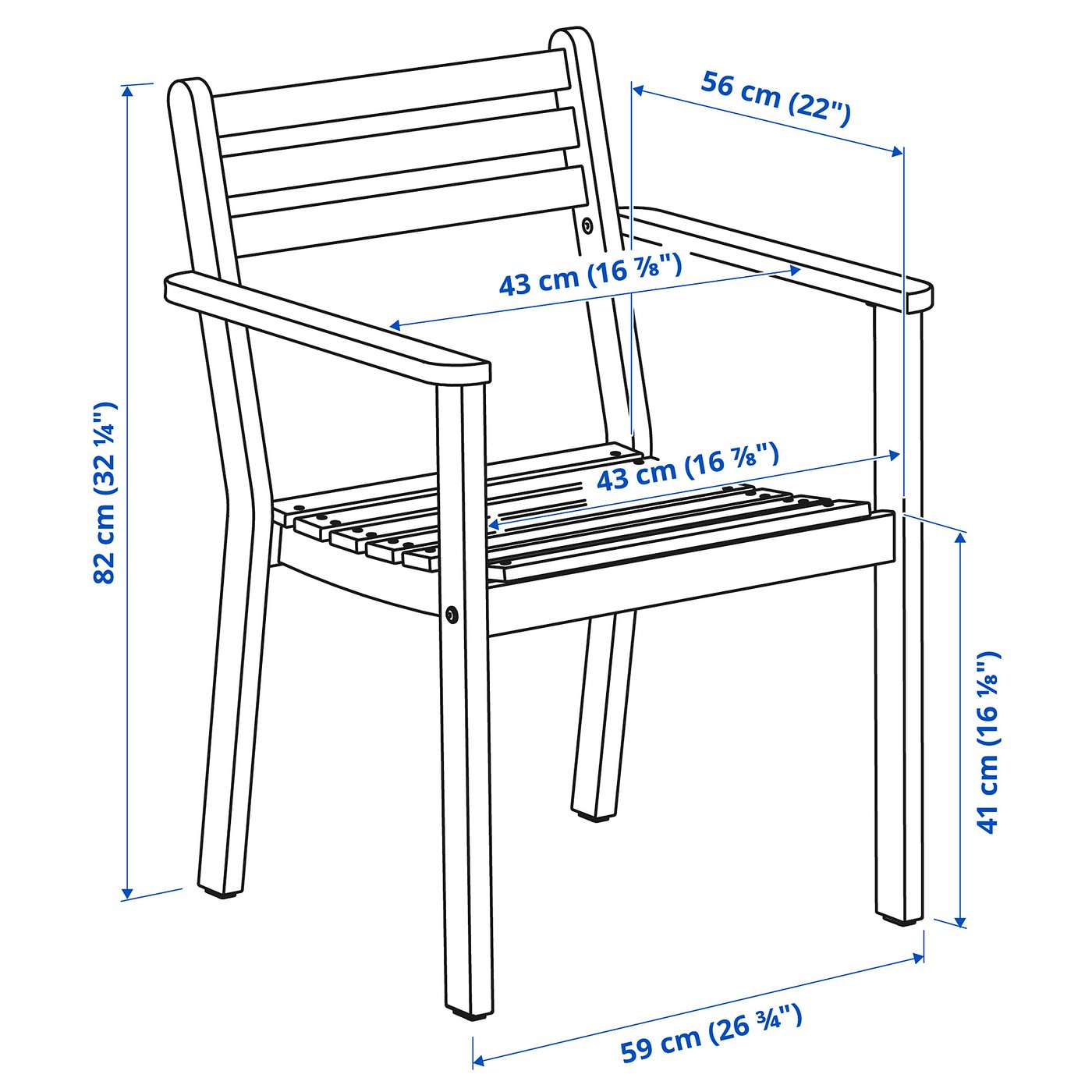 ASKHOLMEN アスクホルメン テーブル+チェア アームレスト付き4脚、屋外