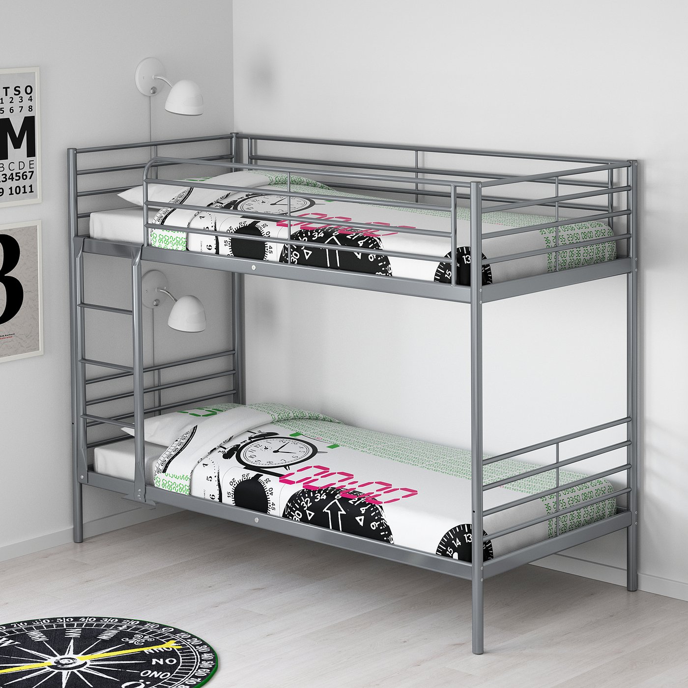 SVÄRTA スヴェルタ 2段ベッドフレーム, シルバーカラー, 90x200 cm - IKEA