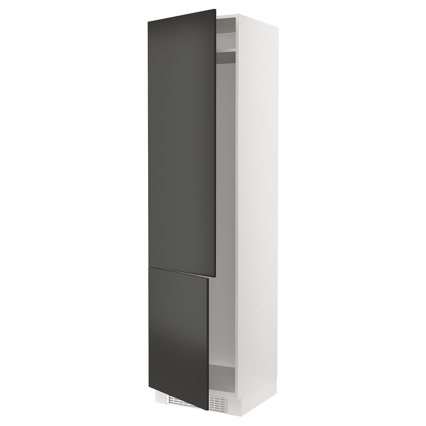 SEKTION high cabinet for fridge/freezer, white/Nickebo matte