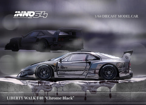 INNO64 1:64 LBWK Ferrari F40 Chrome Black 2025 – J Toys Hobby