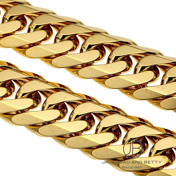 K18 6面 ダブル 200g 60cm ネックレス 造幣局刻印有り[] Kihei