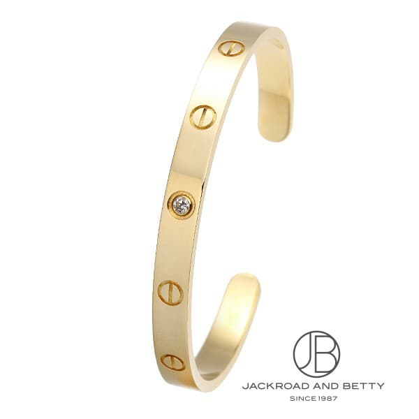 ラブブレスレット オープン クラシックモデル 1Pダイヤ バングル 18