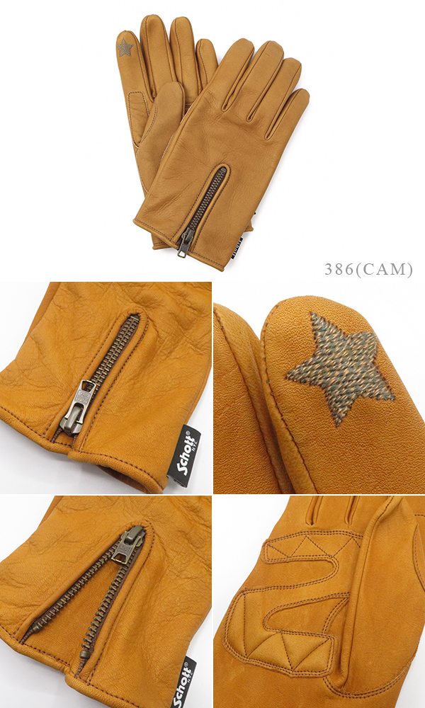 Schott ショット レザーグローブ|手袋|COW HIDE|スマホ対応『ZIP