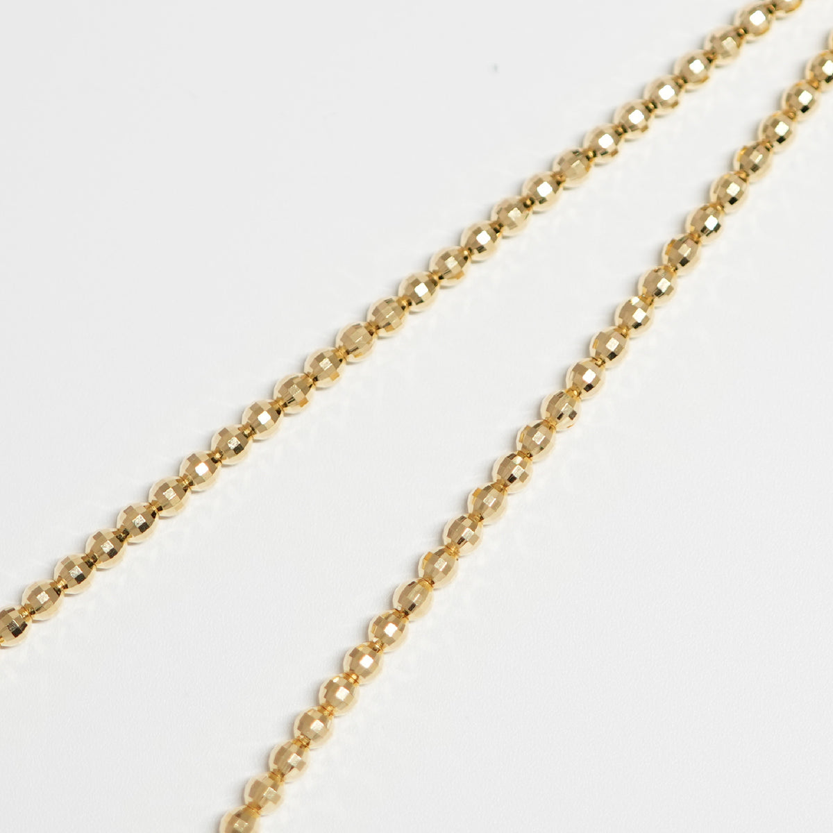 ミラーカットボール ネックレス K18 幅3mm 55cm