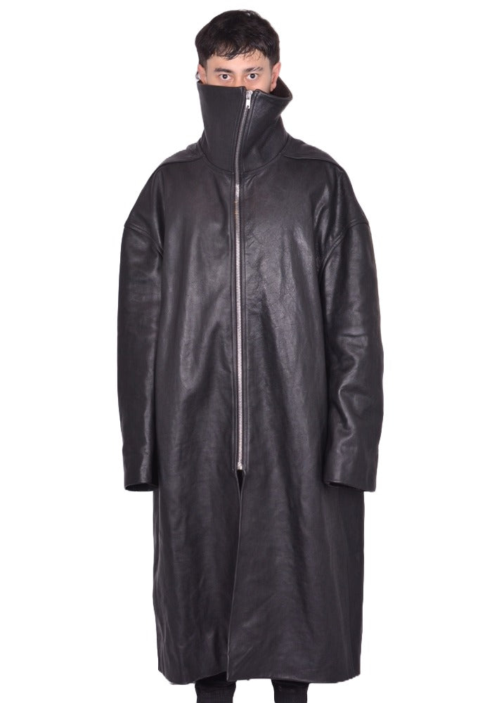 DOSHABURI通販｜RICK OWENS MEN DRACUCOLLAR LEATHER COAT BLACK FW25