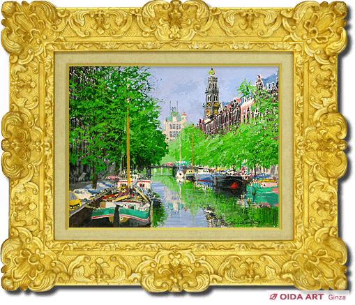 小田切訓 西教会のある運河 | 絵画など美術品の販売と買取 | 東京