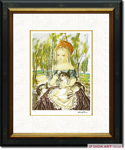 藤田嗣治 二匹の猫を抱く少女 | 絵画など美術品の販売と買取 | 東京
