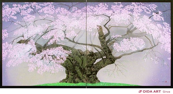 中島千波 樹霊淡墨櫻（屏風） | 絵画など美術品の販売と買取 | 東京