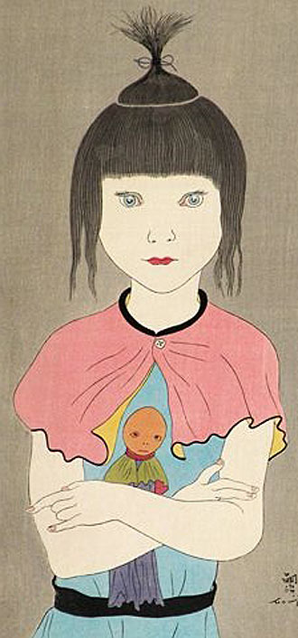 藤田嗣治 人形を抱く少女 | 絵画など美術品の販売と買取 | 東京・銀座