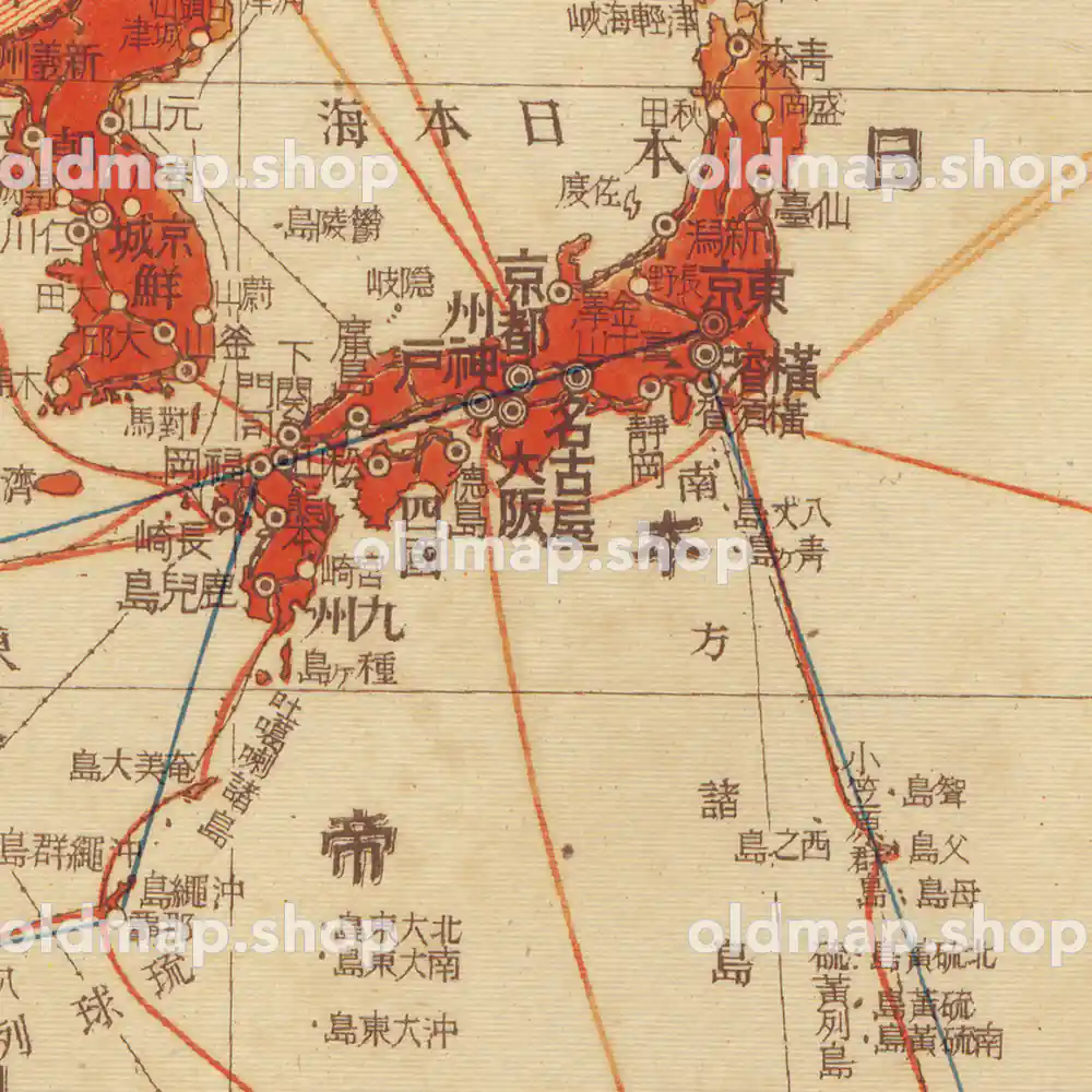 大東亜共栄圏全図 3図 昭和18年(1943) – 満洲帝国分省地図 古地図