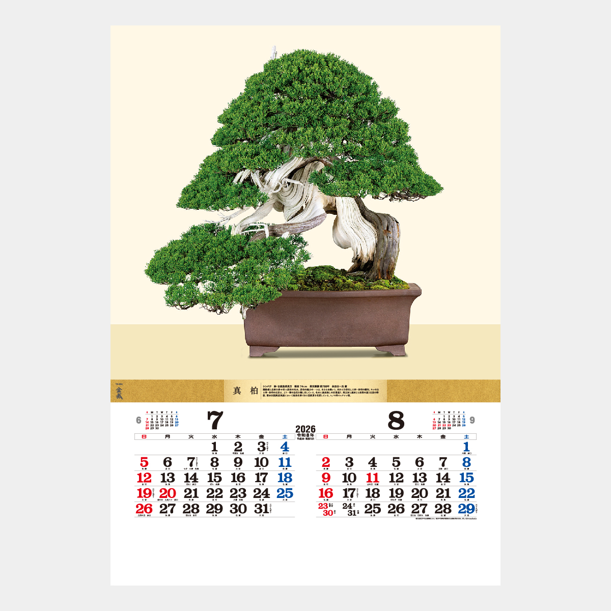 TD-624 盆栽DX2026年版の名入れカレンダーを格安で販売 - 名入れ