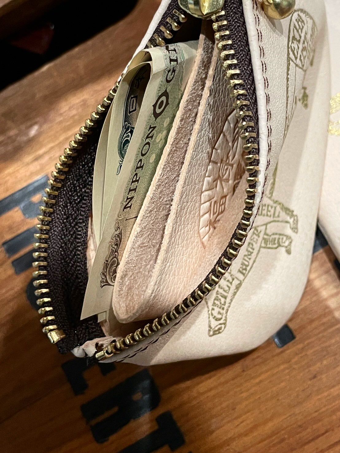 PORKCHOP GARAGE SUPPLY - NEW BIKER WALLET (BROWN×GOLD) / 福禄寿