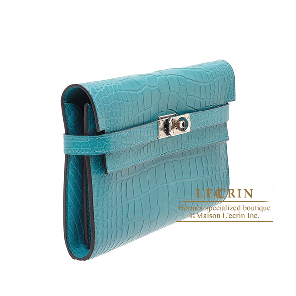 エルメス ケリーウォレットロング ブルーパオン クロコダイル