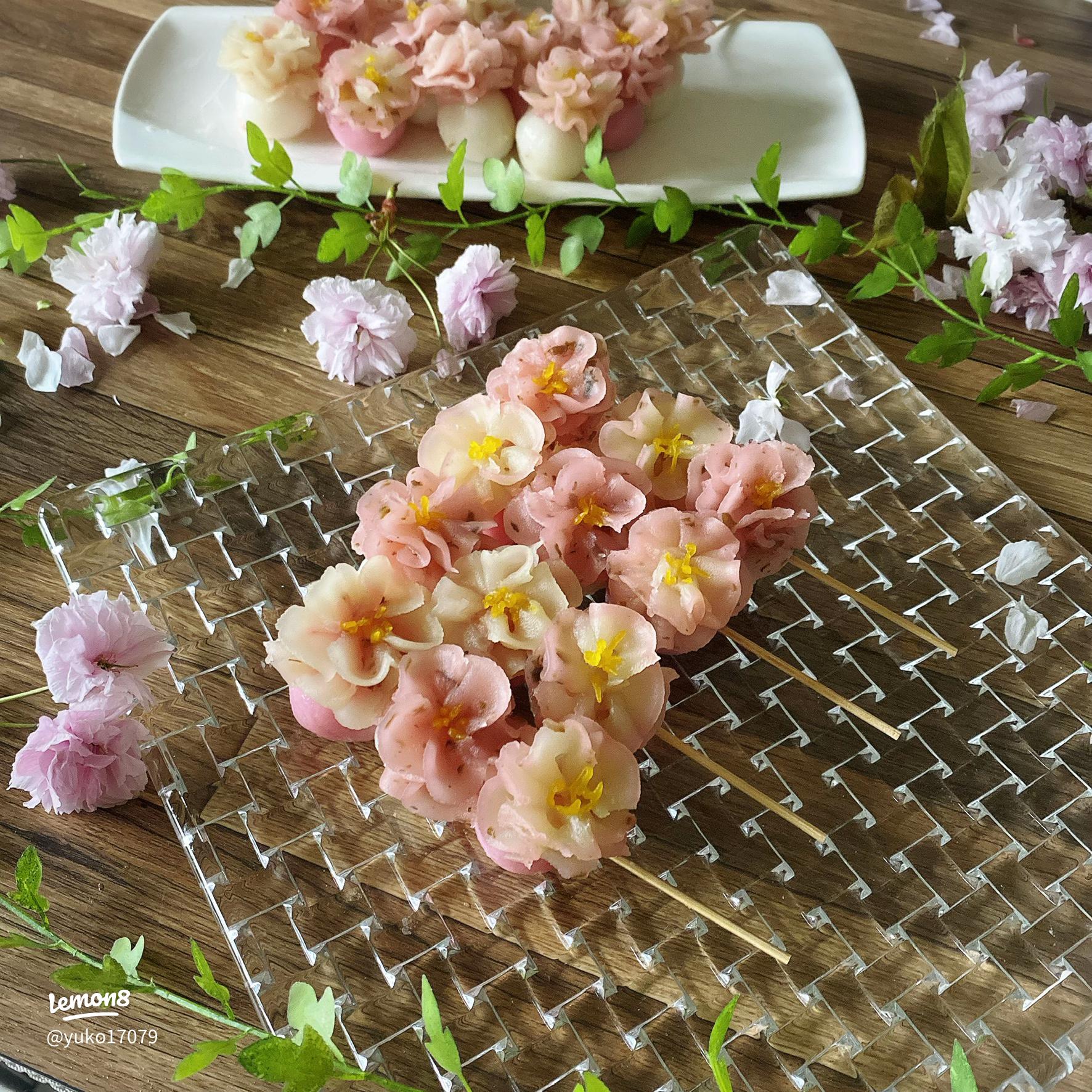 桜餡風のさくらだんご作り方