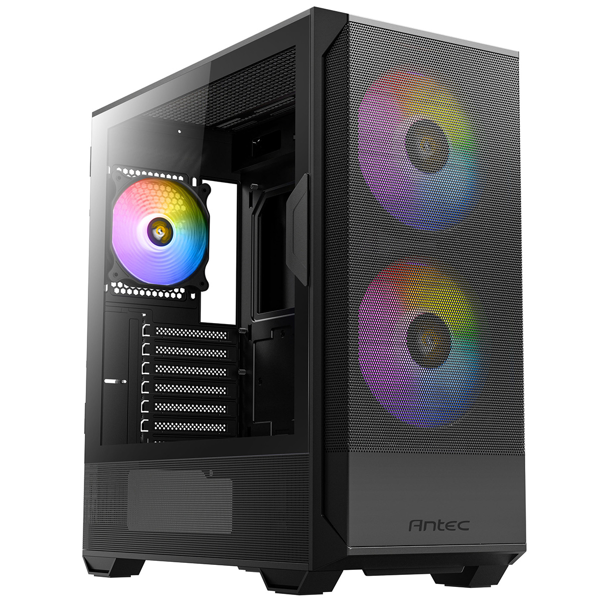 Antec、160 mmの大型RGBファンを2個標準搭載したATX対応ミドルタワーPC