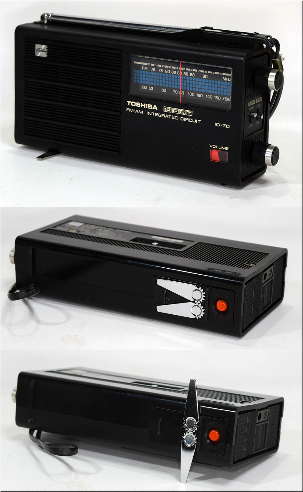 昭和レトロ TOSHIBA FM/AMラジオ RP-S7 動作品 昭和レトロ TOSHIBA FM