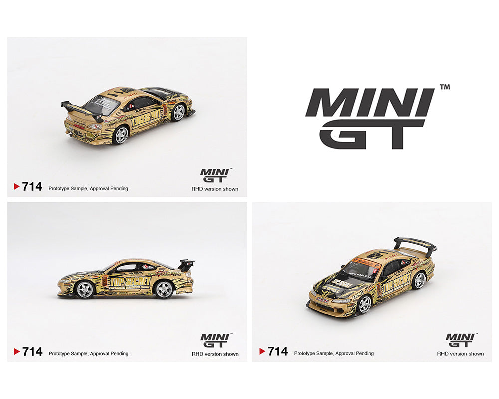 MINI GT 1:64 Nissan Silvia (S15) Top Secret D1GP in Gold – Model
